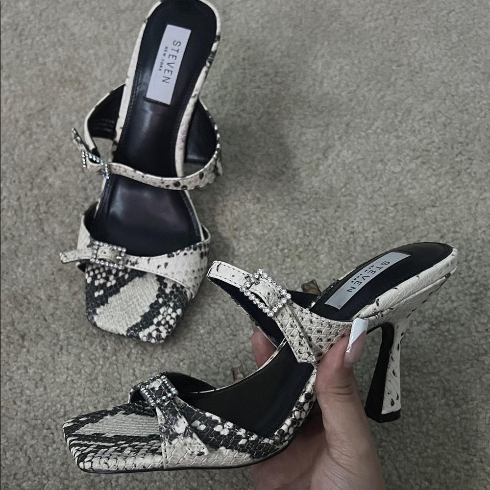 STEVEN NY Snakeskin Patterned Heels